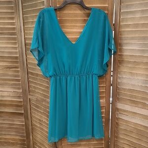 Green V-Neck Dress